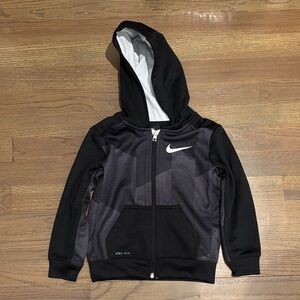 Nike Kids Black and Gray Zip-Up Hoodie